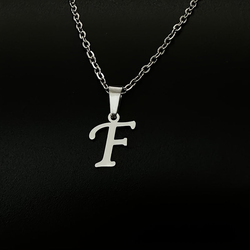 Stainless Steel Minimalist 26 Letter Pendant Necklace Unisex Gift