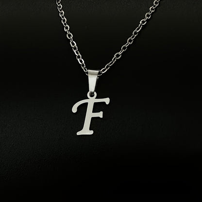 Stainless Steel Minimalist 26 Letter Pendant Necklace Unisex Gift