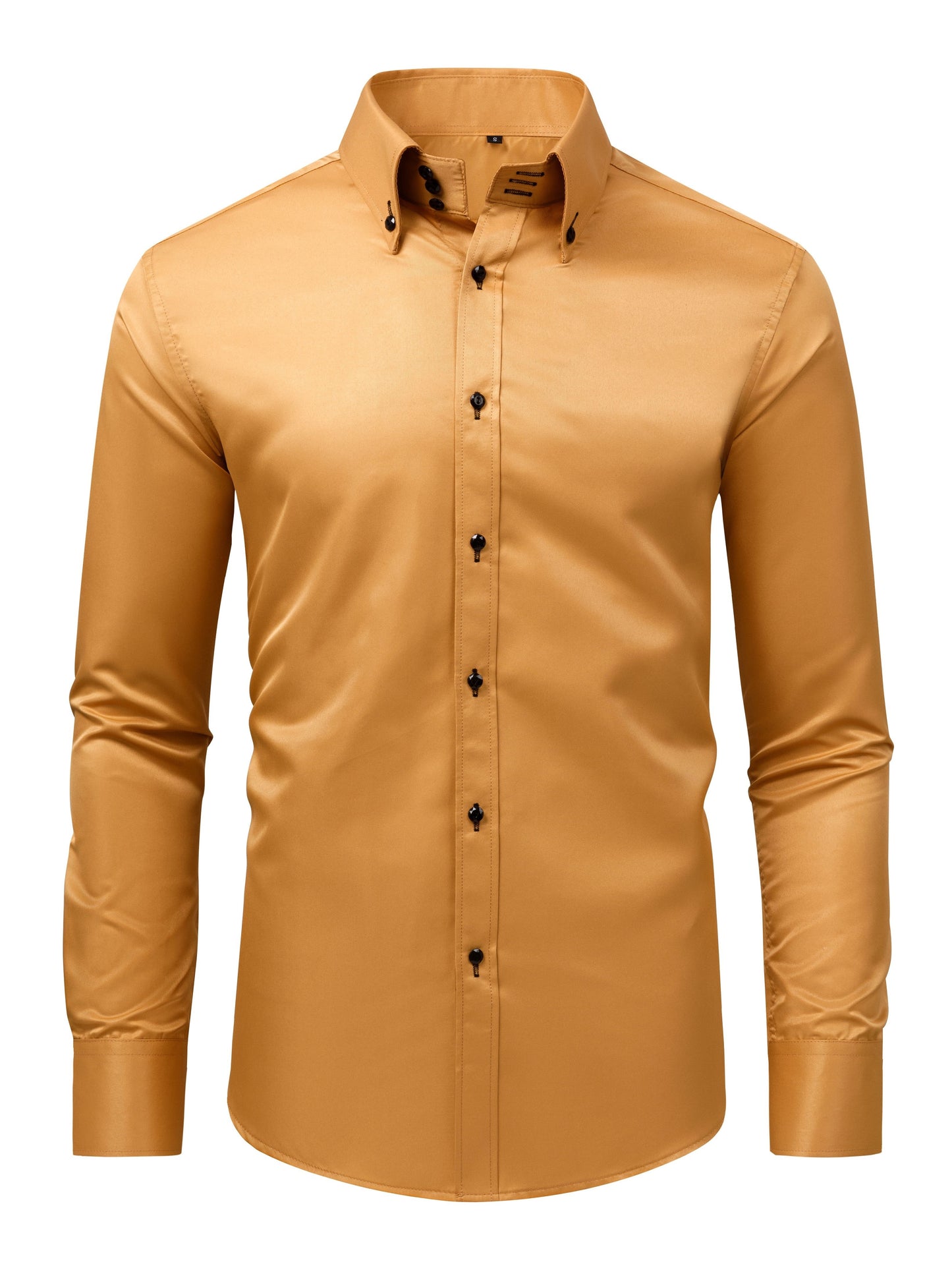 Men' S Shirt with Diamond Buttons, Elegant Solid Color for Wedding, Party, Business, Daily Wear