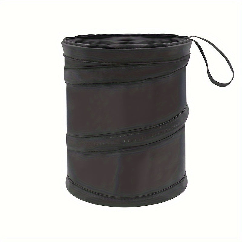 Fabric Car Trash Bin with Lid – Collapsible Folding Garbage Waste Basket, Multipurpose Automotive Organizer, Interior Accessory for Vehicle Cleanliness – 1pc