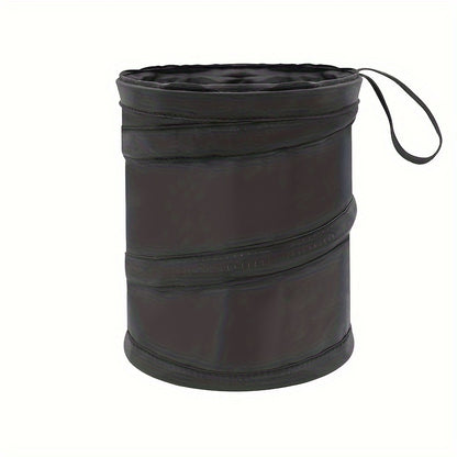 Fabric Car Trash Bin with Lid – Collapsible Folding Garbage Waste Basket, Multipurpose Automotive Organizer, Interior Accessory for Vehicle Cleanliness – 1pc