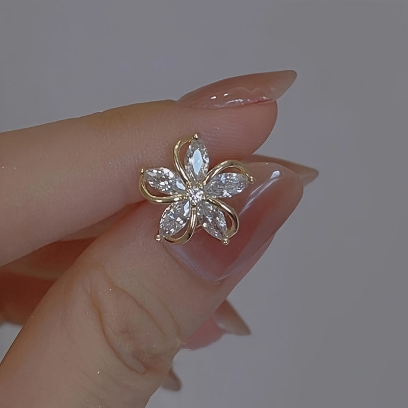 Cubic Flower Stud Earrings, Sister Gift, Women's Gift, Jewelry Pendant