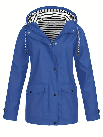 Women'S Hooded Long Sleeve Solid Color Casual Jacket | Fashionable and Versatile with and Pockets