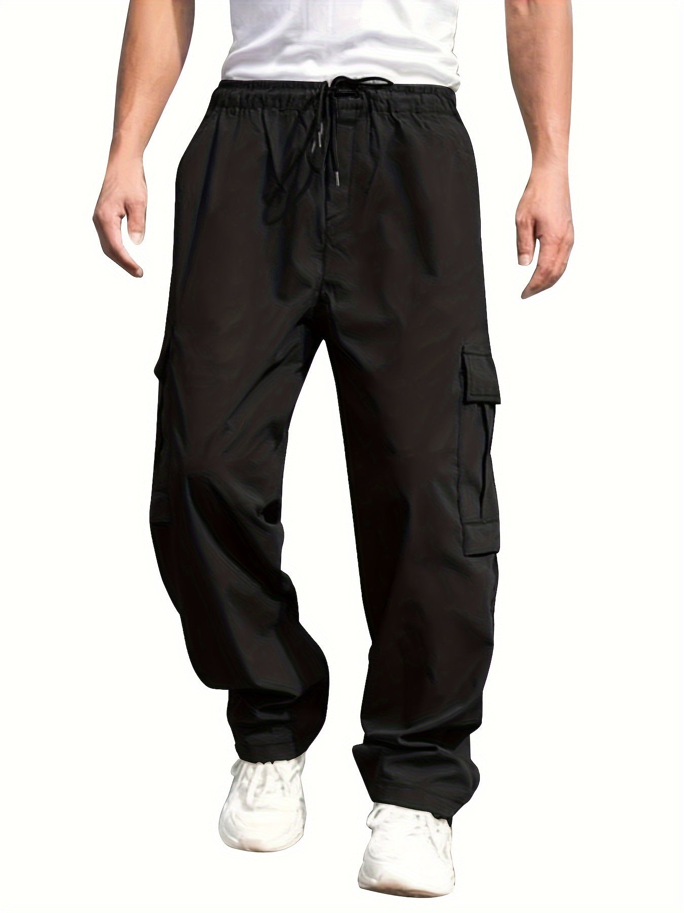Men'S Stylish Loose Straight Casual Multi-Pocket Lightweight Work Pants for Spring And Autumn
