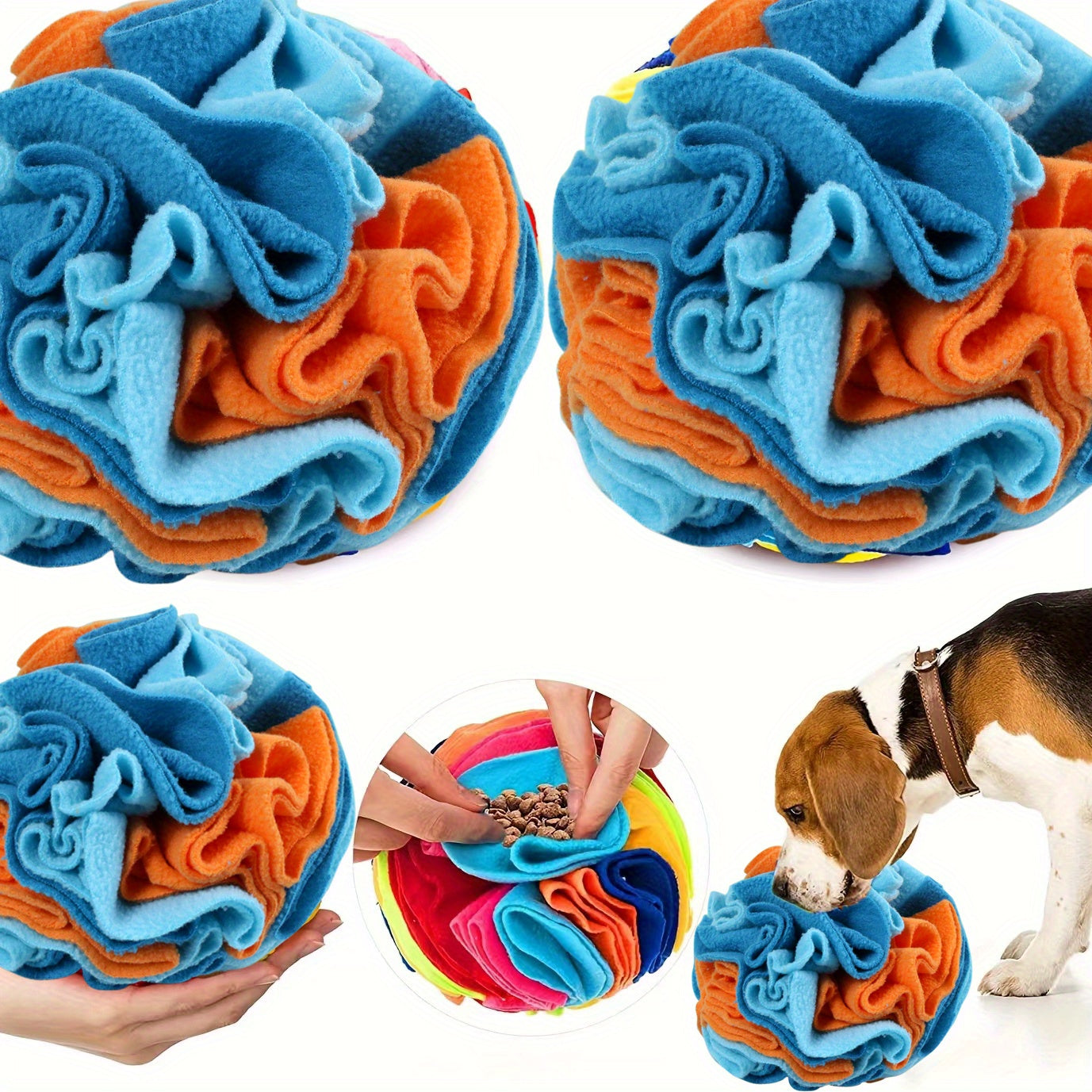 BJAYPET Snuffle Ball for Small Pets, Fabric Scented Ball for Dogs and Cats, Uncharged, Soft and Safe, Ideal for Indoor Play and Training, No Battery Required