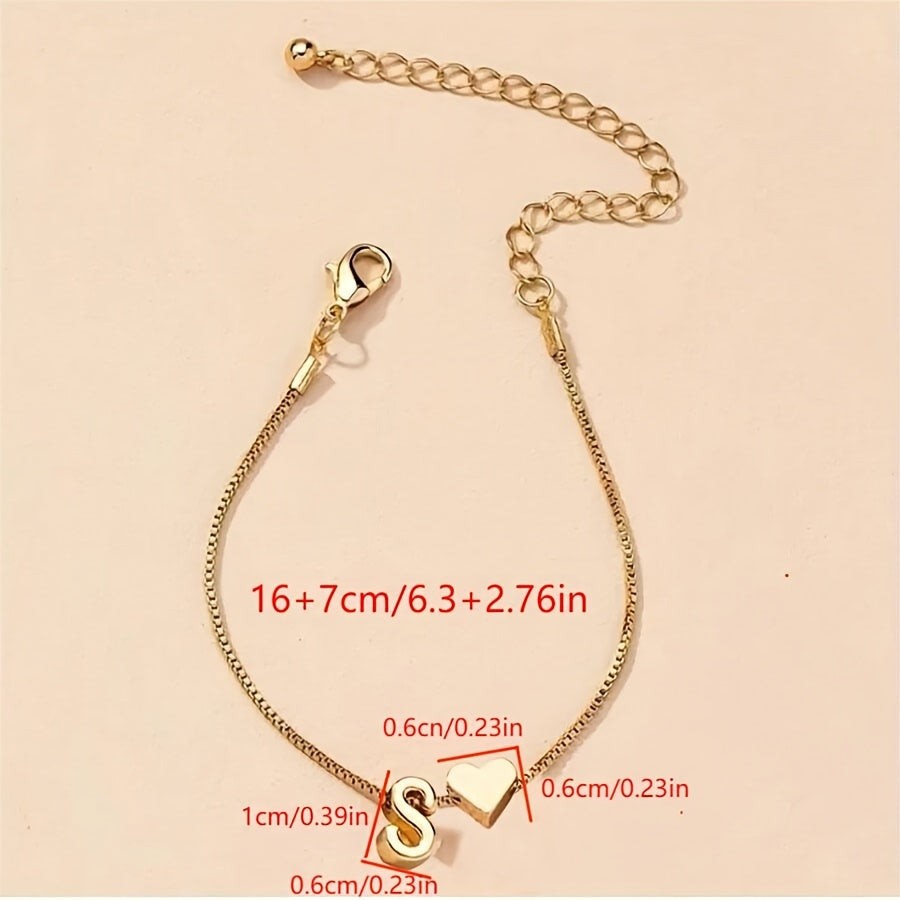 Letter Heart Bracelet