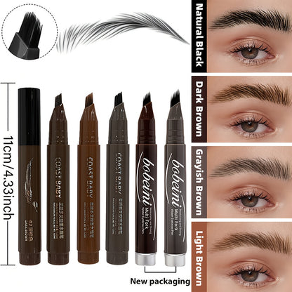 Dual-Effect Quick-Result Waterproof Eyebrow Pencil: Multi-branch Brush Head Design for Defining Each Eyebrow Hair with a Single Stroke + Precise Hairline Filling. Waterproof, Long-lasting Color That Resists Smudging. Three-dimensional Hair-like Flow
