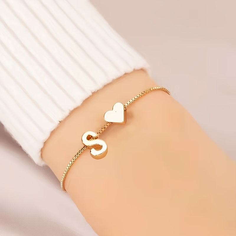 Letter Heart Bracelet