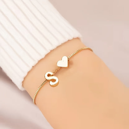 Letter Heart Bracelet