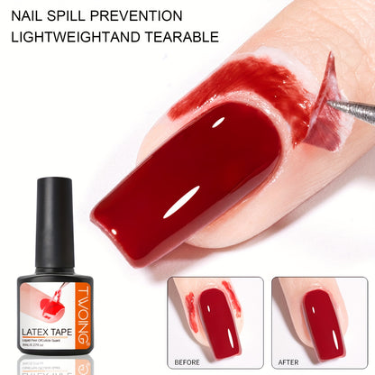 8ml Nail Off Liquid Anti-Overflow Glue Edge Latex Tape, OffCuticle Guard Nails Finger Lacquer Protector, Manicure Polish Accessory