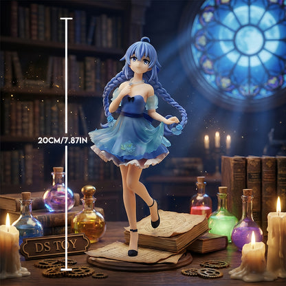 1pc Anime Blue Hair Sorceress Figure with Twin Braids. Magic Girl Statue. Cute Car & Bedroom Decor. Best Valentine's Day & Birthday Gift for Boyfriend or Anime Fans.