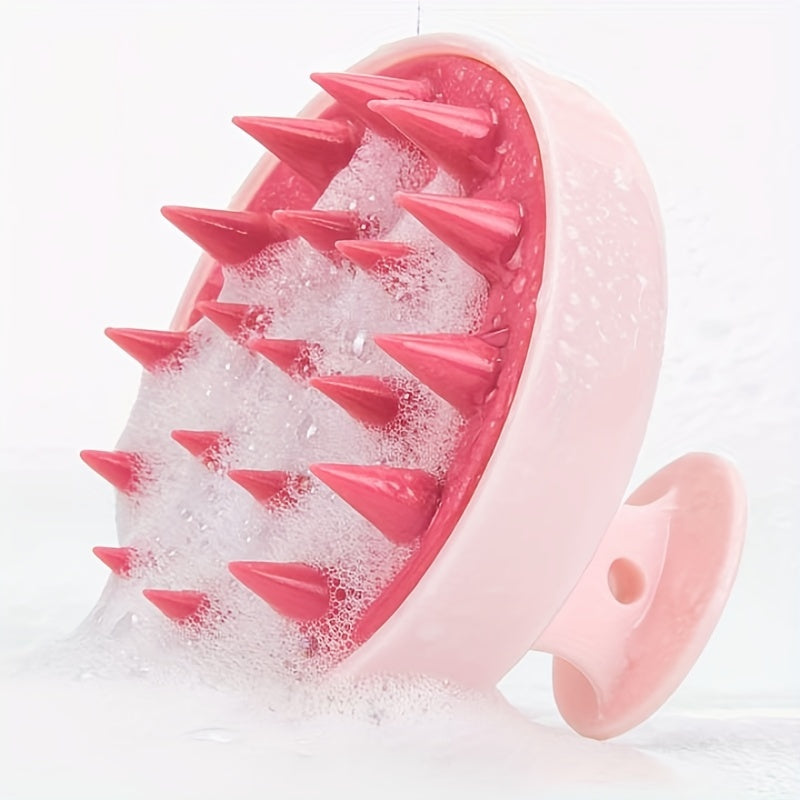 WANMEI Silicone Hair Brush with Scalp Massage - Gentle Detangling & Itch Relief for Normal Hair, Ergonomic Handle, No Electricity Needed, Purple & Design, Promotes Healthy Hair & Dandruff Control, Hair Brush for Hair, Scalp Care Tool, Modern