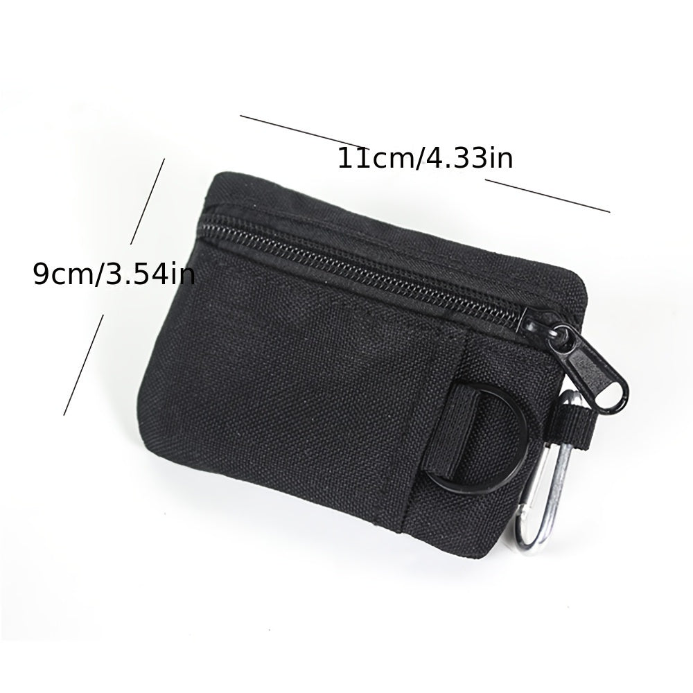 [Polyester|Casual] Small Casual Polyester Mini Coin Purse Key Pouch | Nylon Zipper Sports Storage Bag, Hanging Card Holder