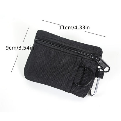 [Polyester|Casual] Small Casual Polyester Mini Coin Purse Key Pouch | Nylon Zipper Sports Storage Bag, Hanging Card Holder