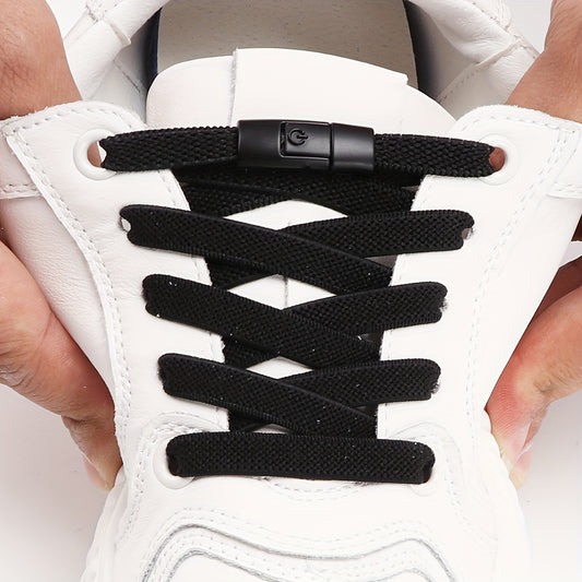 [Polyester Sneaker Accessories] 1 Pair White Polyester Women's Sneaker Accessories No Laces with Buckles