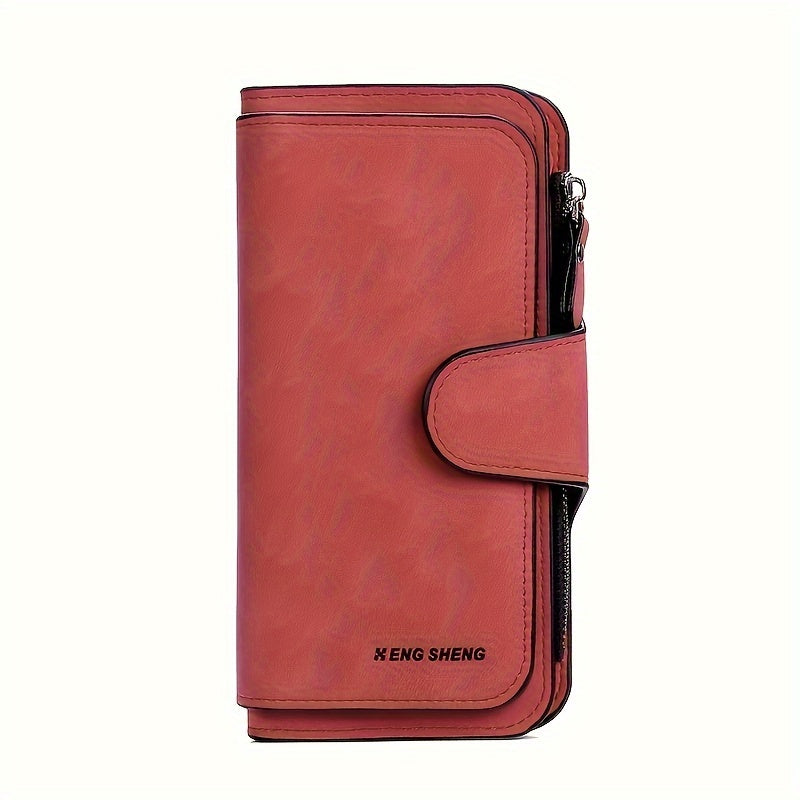 Multi Card Slots Retro Minimalist Short Wallet, Solid Color Clutch Credit Card Case