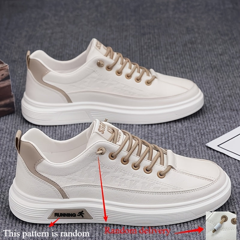 New Men'S Breathable White Sneakers, Trendy And Versatile with Thick Soles, Suitable for Sports And Casual Wear