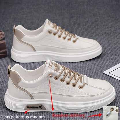 New Men'S Breathable White Sneakers, Trendy And Versatile with Thick Soles, Suitable for Sports And Casual Wear