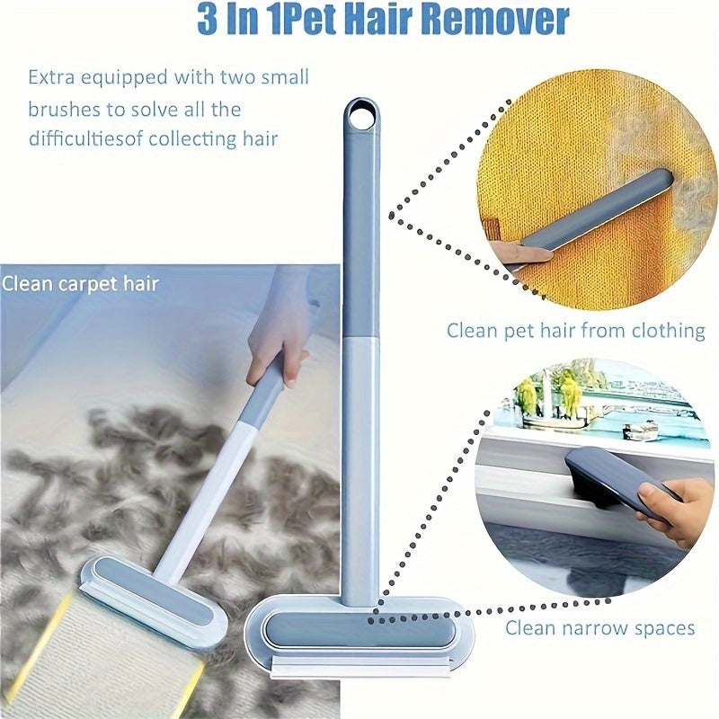 [Customer Favorite] Dual-Action Pet Hair Removal Brush-Washable, Reusable, Suitable for Dog Fur on Carpets and Sofas, Easy to Clean Pet Hair Removal Tool