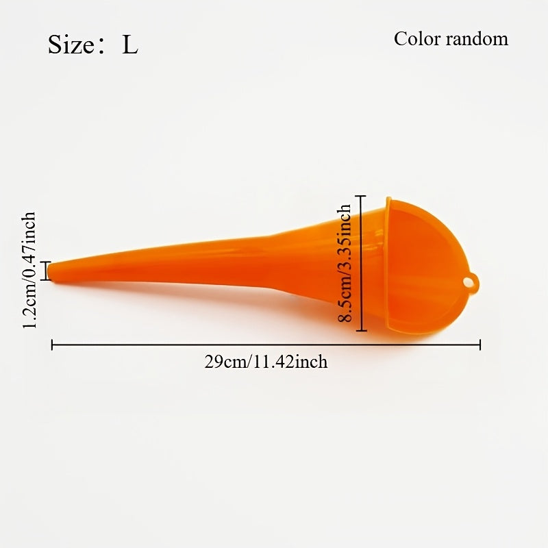 Car Long Stem Funnel Gasoline Oil Fuel Filling Tools Anti-splash Plastic Oil Funnel Motorcycle Refueling Tools Auto Accessories- Color Random