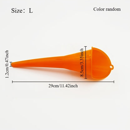 Car Long Stem Funnel Gasoline Oil Fuel Filling Tools Anti-splash Plastic Oil Funnel Motorcycle Refueling Tools Auto Accessories- Color Random