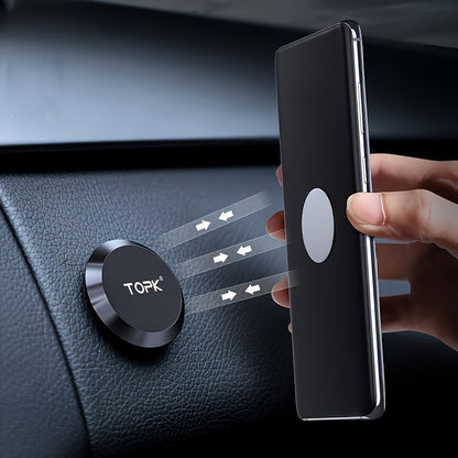 360 Free Rotation Magnetic Car Phone Holder Stand Universal Flat Stick-on Dashboard Holder +Metal Plate
