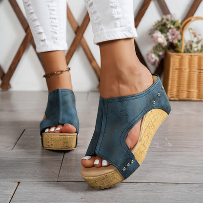 Comfortable And Elegant Retro Platform Wedge Sandals for Women, Easy to Slip On., Women Shoes