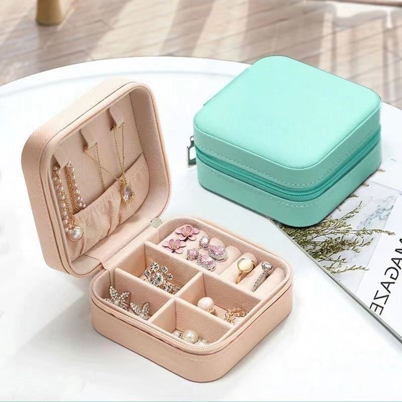 Storage box Portable jewelry box Travel accessories Korean version Antioxidant necklace Small ring stud earrings Simple jewelry