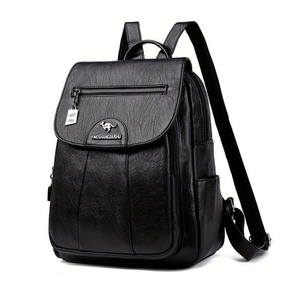 Weidola Women's Backpack, Large Capacity Multi-Compartment Travel Handbag, Adjustable Crossbody or Backpack Purse, Golden-Tone Hardware & Logo, Durable Zipper Closure, Black/Navy/Beige/Brown