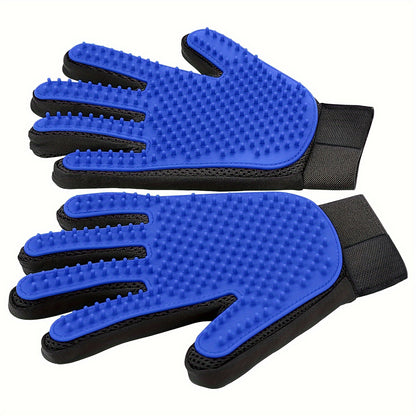 1 Pair Gentle Pet Grooming Gloves - Soft Hair Remover Brush for Dogs, Massaging and Stimulating Circulation, Easy to Use and Clean, Comfortable Wear, Perfect for Shedding Season