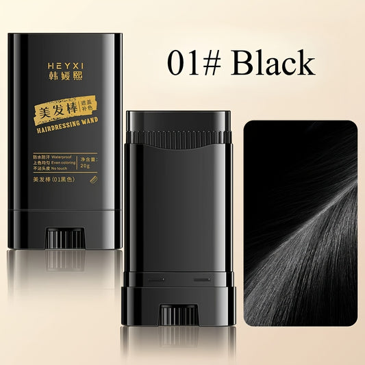 HEYXI 1PC Three-Color Hair Dye Stick - Emergency Hair Color Applicator with Comb Teeth, Waterproof and Sweat-Resistant, Easy-to-Clean Rotating Design for Quick Gray Hair Coverage - Ideal Gift for Adults (Unisex), Hair Dye Tool, Color Touch-Up