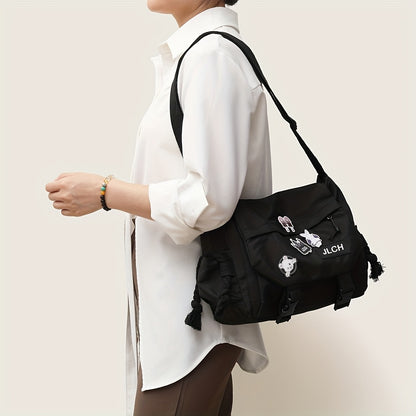 Women'S Nylon Casual Crossbody Messenger Bag - Features a Badge
