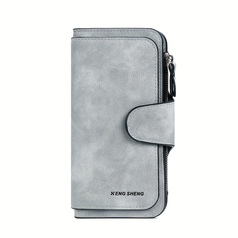 Multi Card Slots Retro Minimalist Short Wallet, Solid Color Clutch Credit Card Case
