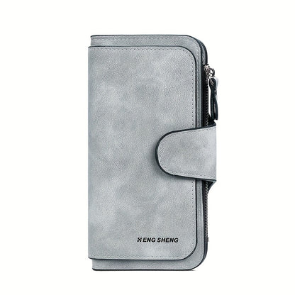 Multi Card Slots Retro Minimalist Short Wallet, Solid Color Clutch Credit Card Case