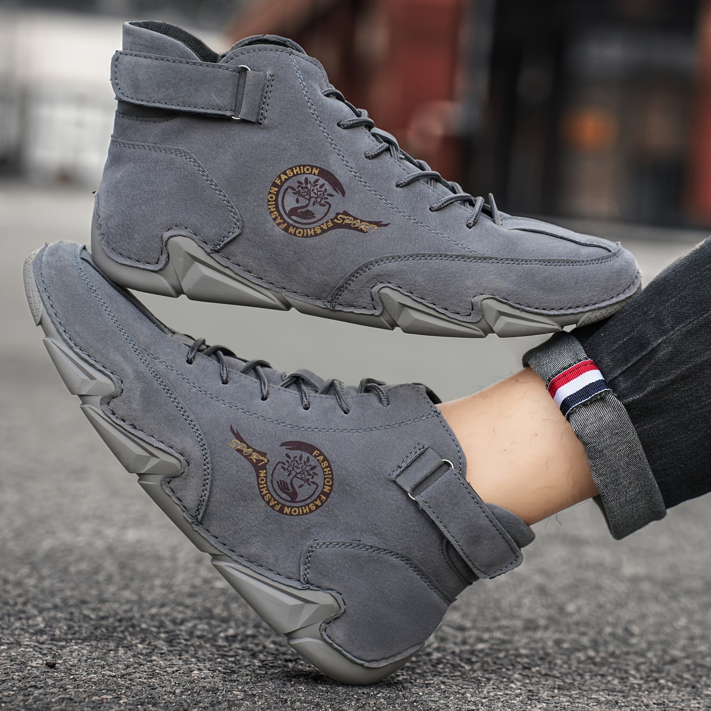 Men's Cross Border Large Boots Octopus Sole Business Medium High Bang Autumn and Winter New High End Fashion Trend British Leisure Mountaineering Shoes Snow Boots Warm Multi Color Optional Counter Durable and Anti Slip Personality