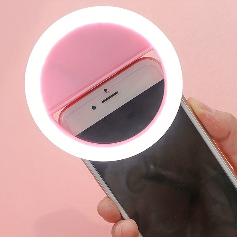 CLEANTRUST Rechargeable LED Ring Light | Selfie And Live Streaming Light, Portable Circular Flashlight, Dual Power Mode: Rechargeable Battery/Usb, Three-Level Adjustable White Light, Polymer Lithium Battery, Suitable for Smartphones, Cameras