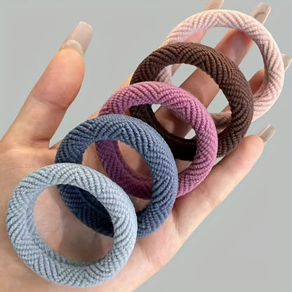 [High Elastic Hair Rope] High Elastic Hair Rope | Bold Milk Coffee Color Thick Seamless Ponytail Rope Rubber Band
