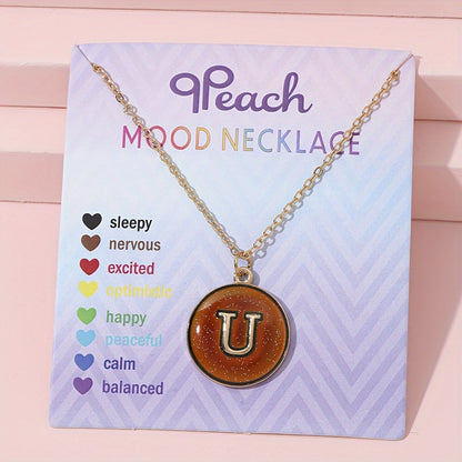 1pc of Temperature-Sensitive Color-Changing Letter Pendant Novelty Oil Drop Necklace (Color Changes with Temperature)