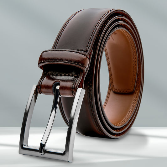 [Classic Leather Belt] Classic & Fashion Men's Leather Belt | Single Prong Buckle for Jeans, Pants, Work & Business - Gift for Dad & Husband