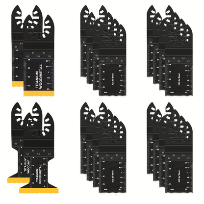 [Heavy-Duty Titanium Saw Blades] 10/20/30/50pcs Heavy-Duty Titanium Oscillating Saw Blades - Multitool Blades for Cutting Hard Materials, Metal Nails, Wood & Plastic - Fit for All Models, No Electricity Needed, Durable Metal Construction, Versatile Cuttin