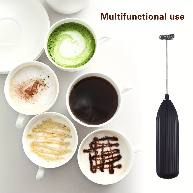1pc, Electric Milk Frother, Compact Milk Foamer, Portable Electric Whisk, Battery-Operated (Batteries Not Included) Beverage Mixer, Handheld Mixer for Coffee, Electric Blender for Lattes, Cappuccino, Frappe, Chocolate
