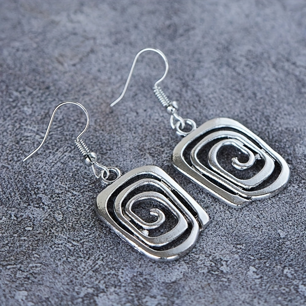 Silvery Vintage Simple Hoop Fashion Dangle Earrings Boho Women Earrings Party Keepsake Gifts