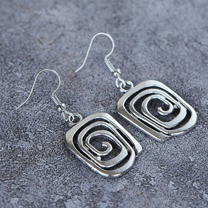 Silvery Vintage Simple Hoop Fashion Dangle Earrings Boho Women Earrings Party Keepsake Gifts