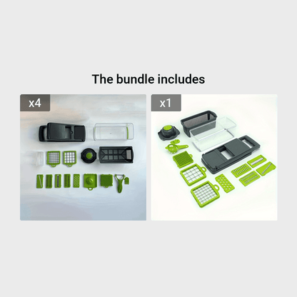 12/16pcs Multi-function Vegetable Cutter Dicer Slicer | Manual Operation, Stainless Steel Blades, Rectangle Shape, Plastic Body, Brand RZSYZH