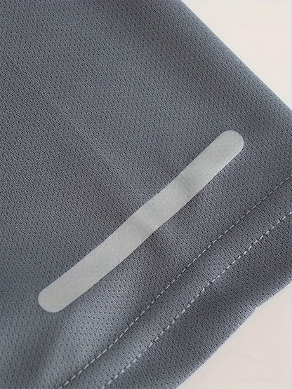 6-Pack Gray-Blue-Black-White-Army Green-Dark Red Casual Sport Print Reflective Stripe T-Shirts, Breathable Quick-Dry Short Sleeve Round Neck Tops, Running Shirts, Moisture-Wicking T-Shirts, Gym Workout Short Sleeve Shirts