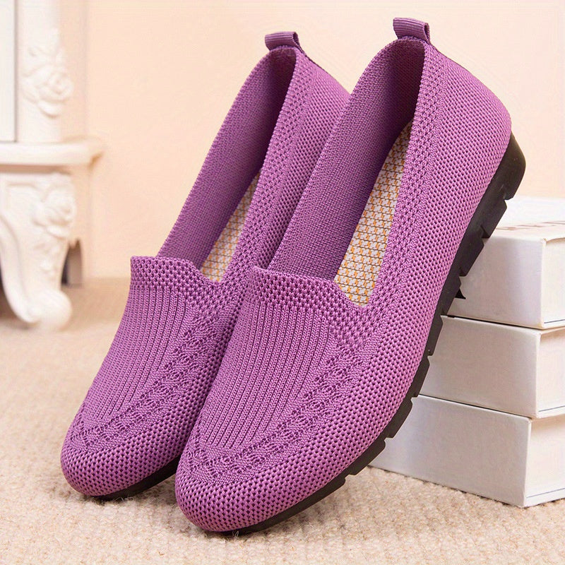 Women's Summer Mesh Casual / Breathable Flat Shoes, Comfortable Lightweight Slip-on Loafers with Fabric Upper and Rubber Sole, Women Shoes
