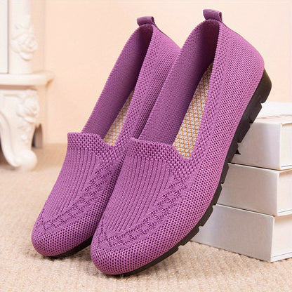 Women's Summer Mesh Casual / Breathable Flat Shoes, Comfortable Lightweight Slip-on Loafers with Fabric Upper and Rubber Sole, Women Shoes