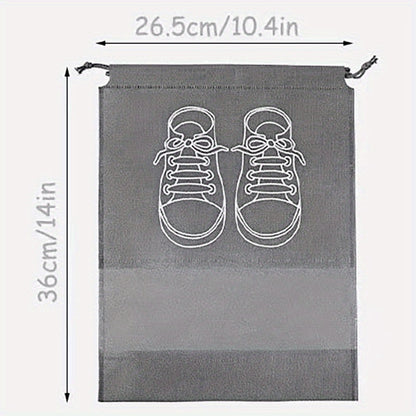 1pc Travel Shoe Storage Bag, Durable Non-woven Fabric, Drawstring Closure, Anti Yellowing, Moisture-proof, Perfect For Travel And Cushioning - Keep Shoes Free From Dust