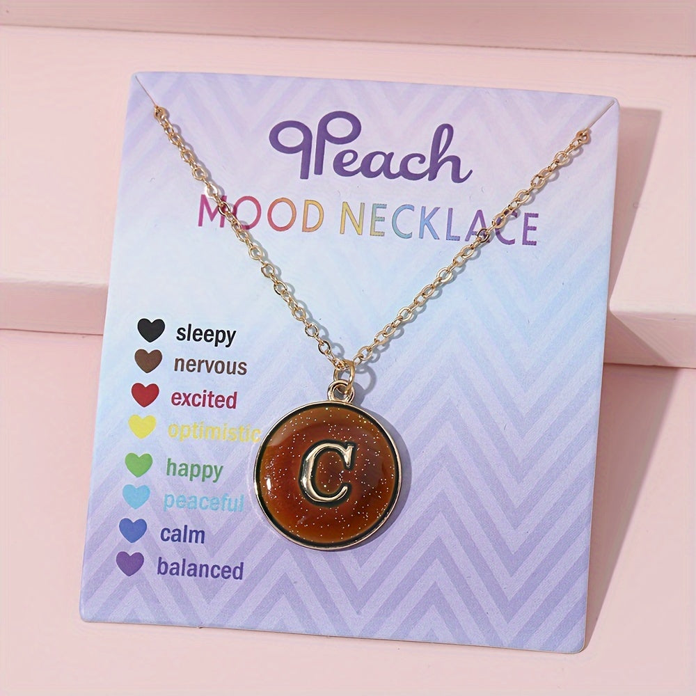 1pc of Temperature-Sensitive Color-Changing Letter Pendant Novelty Oil Drop Necklace (Color Changes with Temperature)