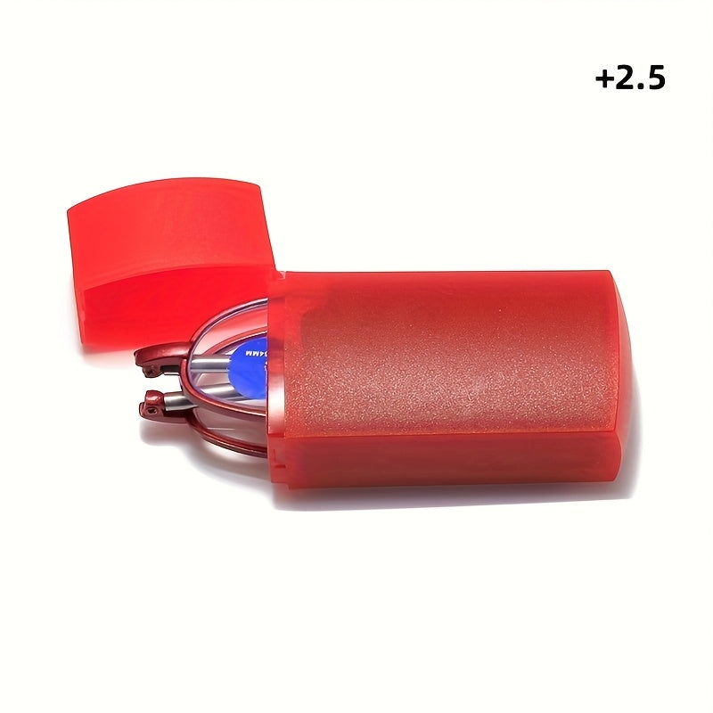 Elegant Reading Glasses, Unisex, Foldable Antenna Frame, Compact Lighter Case Design, Christmas Gifts